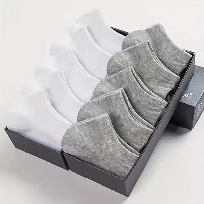 10/20/40 Pairs Men'S Boat Socks Business Sport Sweat Absorption Mature Summer Autumn Solid Color Versatile Ankle Socks